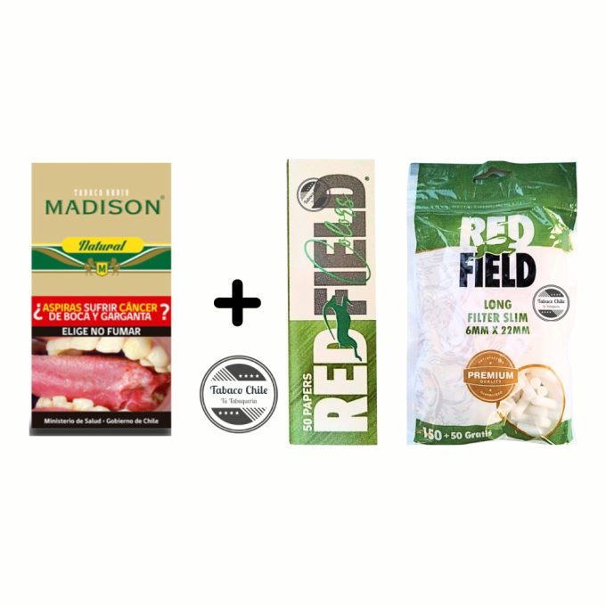 Promoción 1: Tabaco Madison + papelillos y filtros Red Field